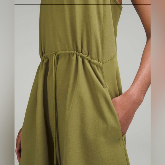 Lululemon mesh overlay high neck dress size 6 in bronze green - Picture 8 of 10